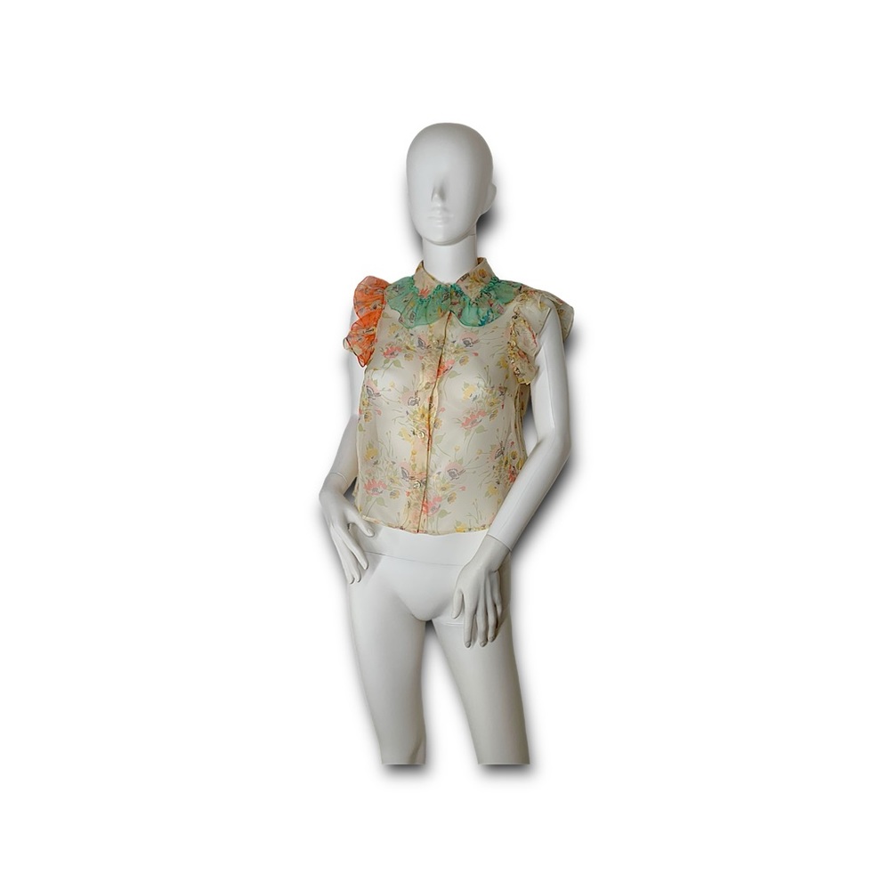 Christoper Kane SS18 Ruffle Floral Button Down - Picture 7 of 12